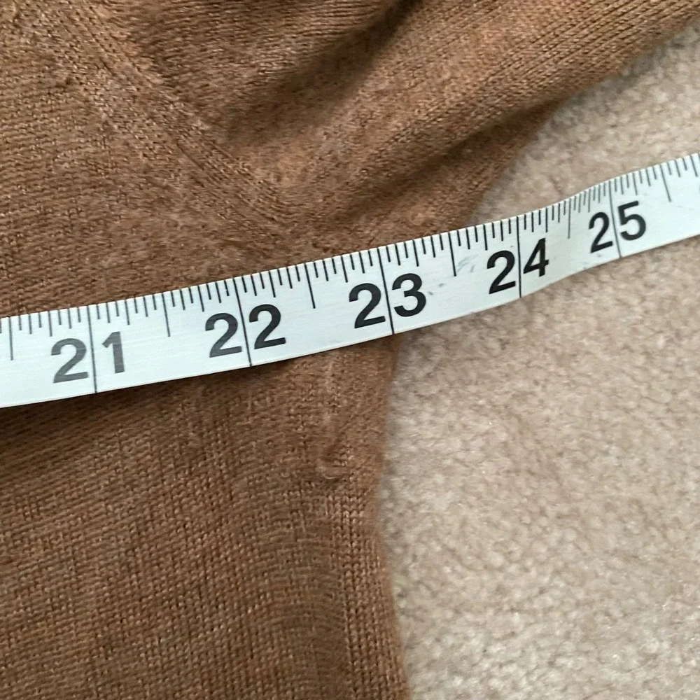 J Crew Mens Merino Wool V Neck Long Sleeve Sweater Brown XL Casual‎ Preppy Cozy